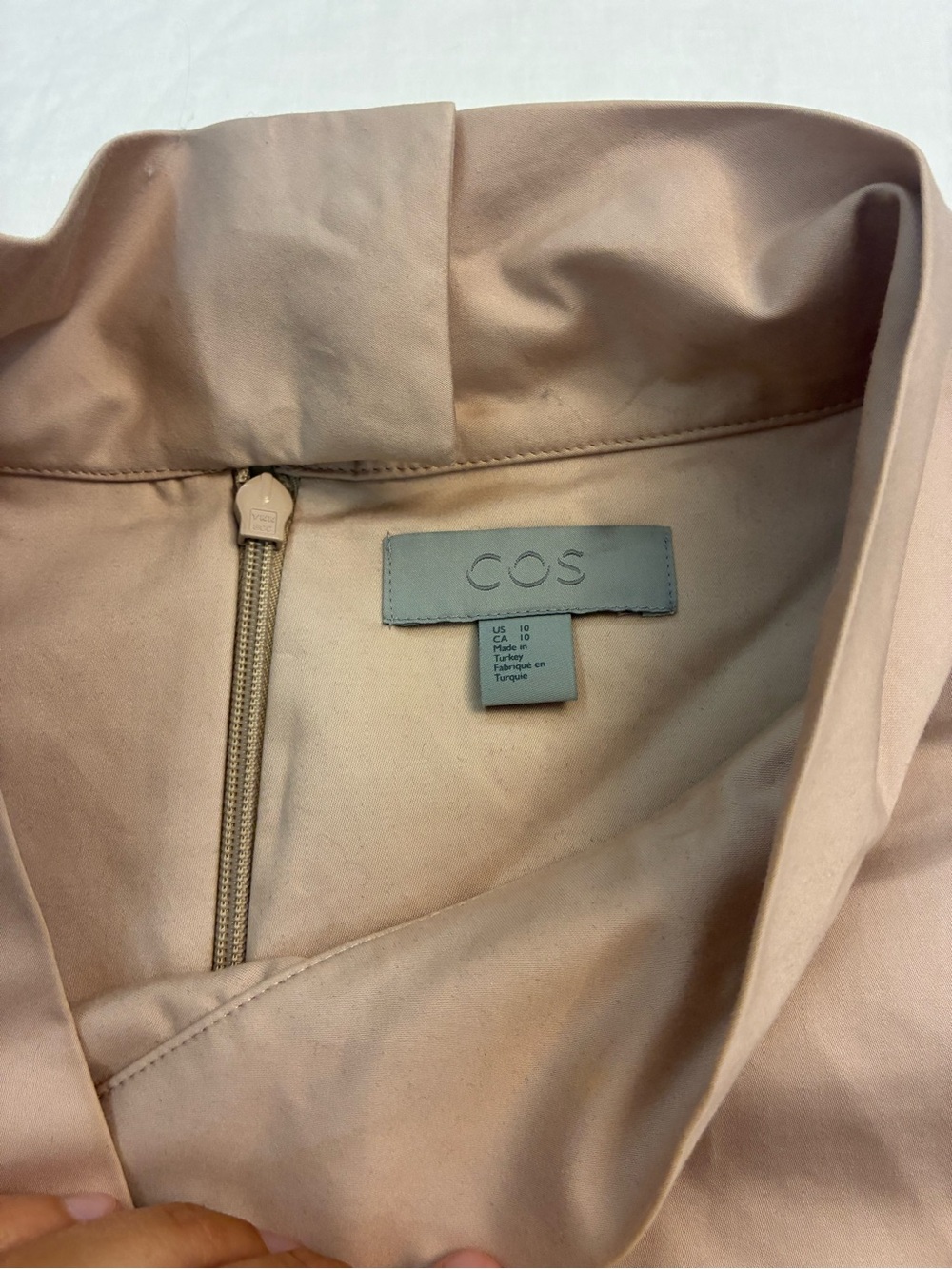 COS Pale Pink A-Line Shift Dress with Button Side Detail - Picture 3 of 3
